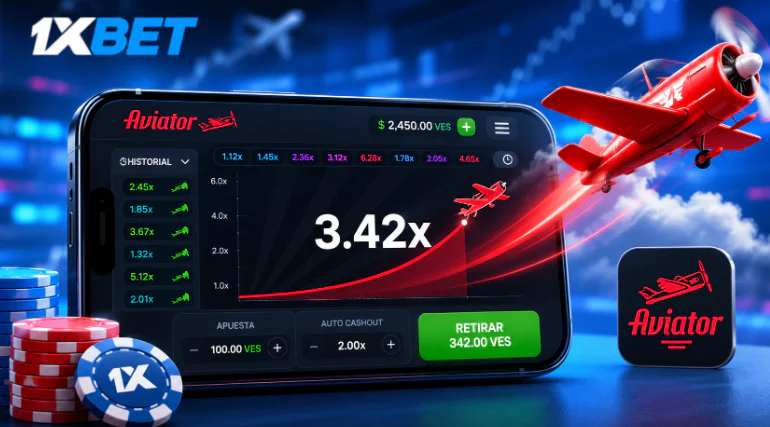 Versión móvil del juego instantáneo Aviator en 1xBet Venezuela - 1xbet-app-ve.com