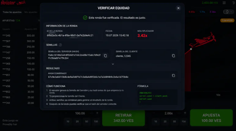Verificación de transparencia y algoritmo Provably Fair en Aviator 1xBet - 1xbet-app-ve.com