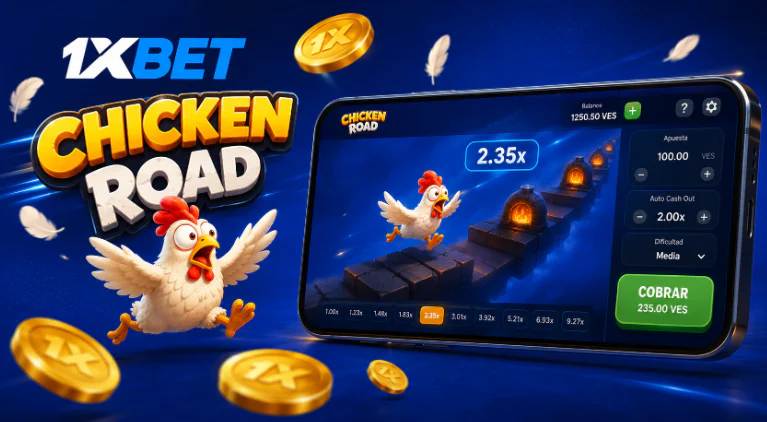 Versión móvil del juego instantáneo Chicken Road en 1xBet Venezuela - 1xbet-app-ve.com