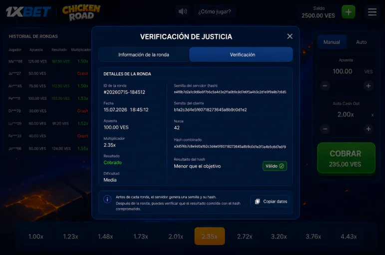Verificación de transparencia y algoritmo Provably Fair en Chicken Road 1xBet - 1xbet-app-ve.com
